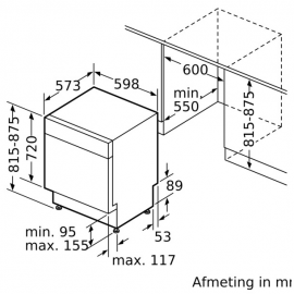Bosch SMU4HTS00E Vrijstaande vaatwasser Rvs