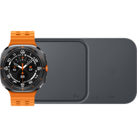 Samsung Galaxy Watch Ultra 4G Grijs/Oranje 47mm + Duo Draadloze Oplader