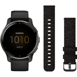 Garmin Venu 2 Plus Zwart + Garmin Nylon Bandje Zwart 20mm