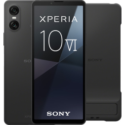 Sony Xperia 10 VI 128GB Zwart 5G + Sony Back Cover Zwart met Standaard