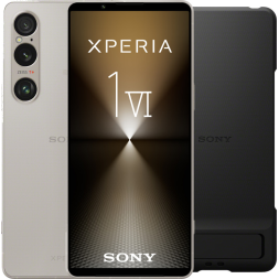 Sony Xperia 1 VI 256GB Zilver 5G + Sony Back Cover Zwart met Standaard