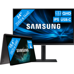 Studenten pakket - Samsung Galaxy Book2 Pro 360 15 NP950QED-KA1NL + QHD Monitor