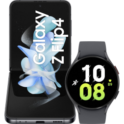 Samsung Galaxy Z Flip 4 256GB Grijs 5G + Samsung Galaxy Watch 5 Zwart 44mm