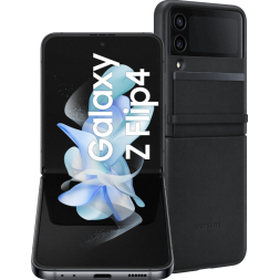 Samsung Galaxy Z Flip 4 256GB Grijs 5G + Back Cover Leer Zwart