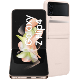 Samsung Galaxy Z Flip 4 128GB Roze Goud 5G + Back Cover Leer Roze
