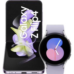 Samsung Galaxy Z Flip 4 128GB Paars 5G + Samsung Galaxy Watch 5 Zilver 40mm