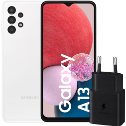 Samsung Galaxy A13 128GB Wit + Samsung 15 Watt Oplader Zwart
