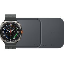 Samsung Galaxy Watch Ultra 4G Zilver/Zwart 47mm + Duo Draadloze Oplader